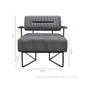 modern furniture fabric stainless steel backrest armchair